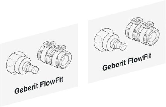 Aufkleberset f Geberit FlowFit Koffer 972280001 best. mit Übergängen auf Fremdsysteme