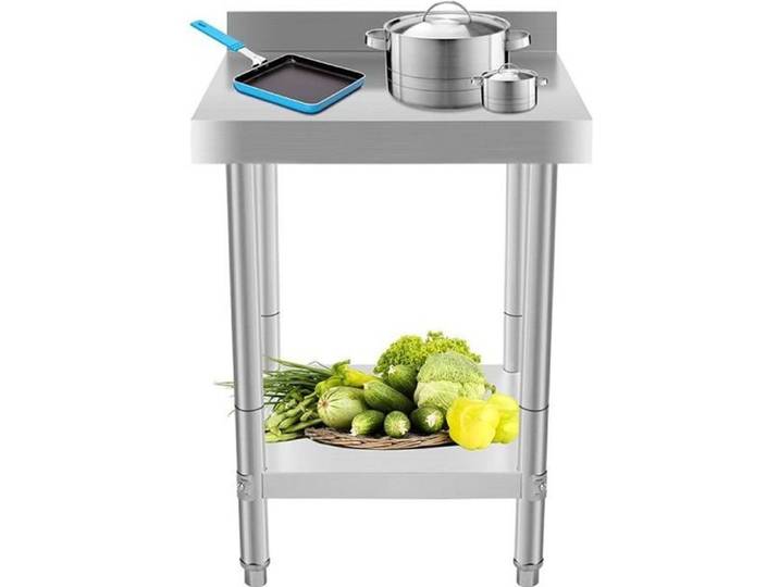 Plan de travail de cuisine en inox 201 - TON - 61x61cm - Tiroir(s) - Gris