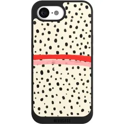 Nivocase Handyhülle für Apple iPhone 16e Hülle NIVOpure Case Schwarz Kunst Punkte Streifen (Apple iPhone 16e), Smartphone Hülle, Schwarz