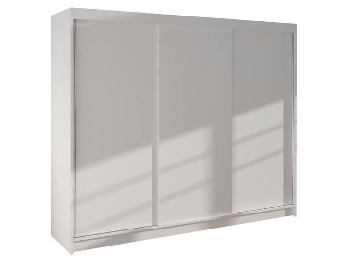 MIRJAN24 Schiebetürenschrank Derby II, Kleiderschrank, Stilvoll Schlafzimmer Garderobenschrank (Farbe: Weiß)