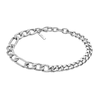 Armband LOTUS "Temptation Game", silber (edelstahlfarben), Armbänder, Herren, 20,6cm, Edelstahl, Armband