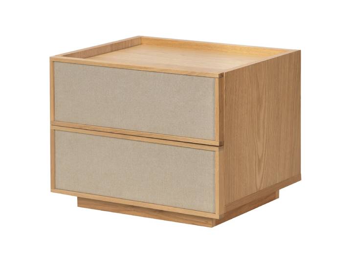 Furnierte Nachtkommode NANEV 50 x 42 x 40cm Beige