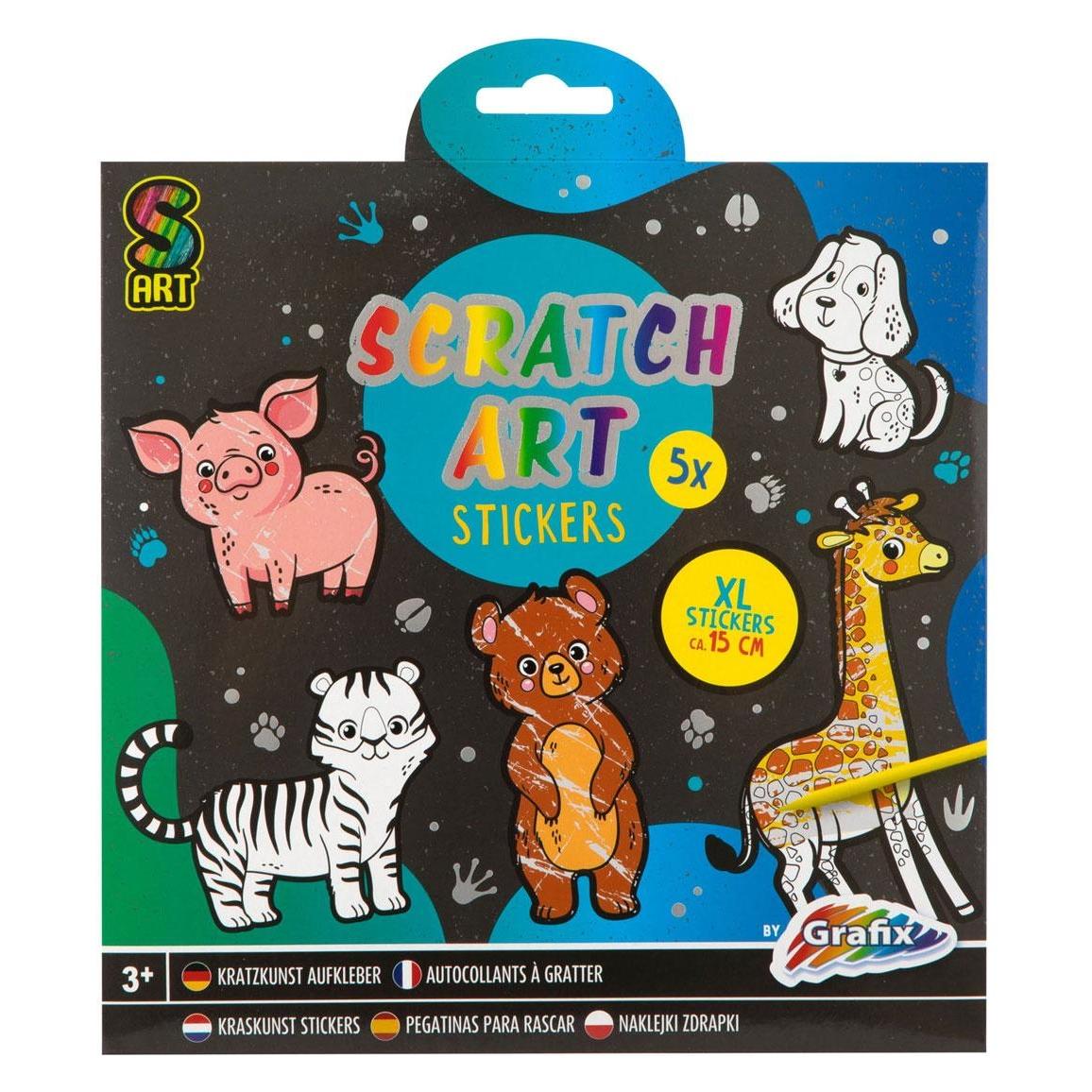 Grafix Scratch Art Sticker - Tiere, 6 Stk. (6 Sticker) (42403837)