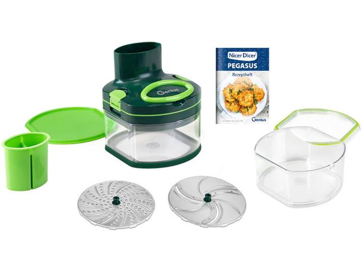 Zerkleinerer GENIUS Nicer Dicer Pegasus , grün, Zerkleinerer, Zerkleinerer, Set 12-tlg., inkl. Behälter u. Deckel