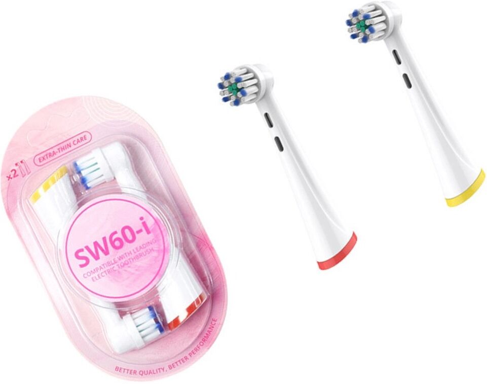 INF OLB Ersatzbürstenköpfe 2-Pack – Runde Mikrovibration Magnetantrieb, kompatibel mit Oral-B iO-Serie, Weiß