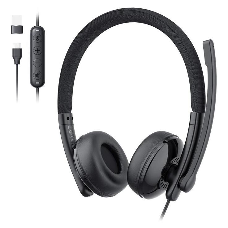 EMeet GeniusCall HS50 Headset with Microphone (Kabelgebunden, USB-A, USB-C, Google Meet, Microsoft Teams, Zoom) (E2008)
