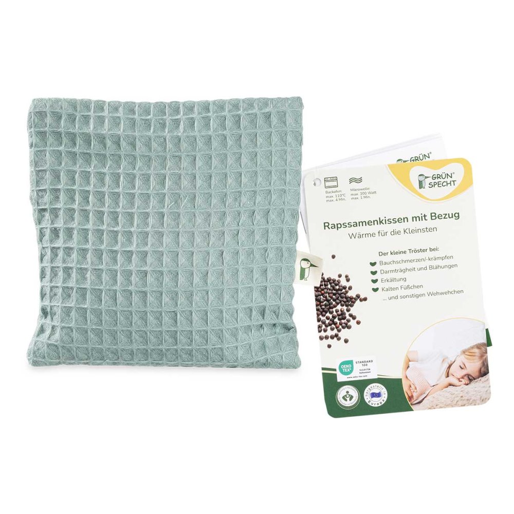 GRÜNSPECHT Naturprodukte GmbH Rapssamen-Kissen mit Bezug, Waffelpiqué, petrol 08108609