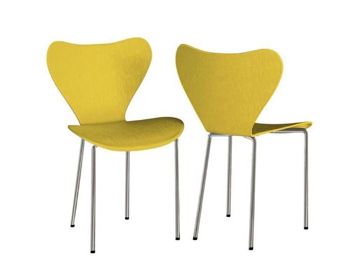 Chaises de Cuisine - PIPIPOXER - Lot de 2 - Plastique - Ergonomique - Empilable - Jaune