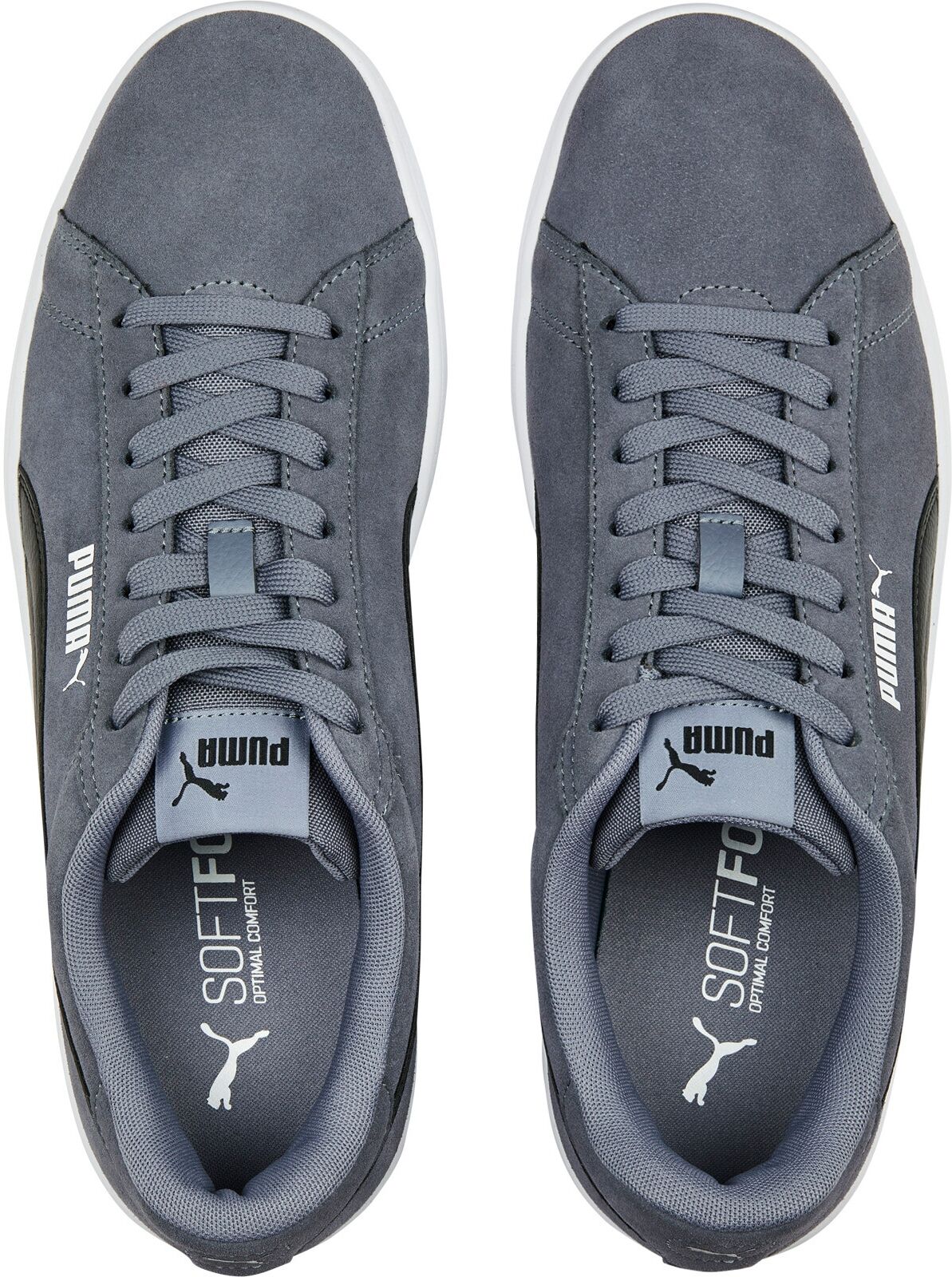 "SMASH 3.0" klassische Tennissport-Silhouette, gepufferter Schuhkragen gray tile, puma schwarz, puma weiß 37