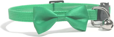 Inspire Curations CharmingBell Adjustable Bow Cat Collar green