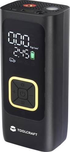 TOOLCRAFT TO-10665612 Akku-Kompressor LP20 10 bar Automatische Abschaltung, Digitales Display, mit Arbeitslampe, mit
