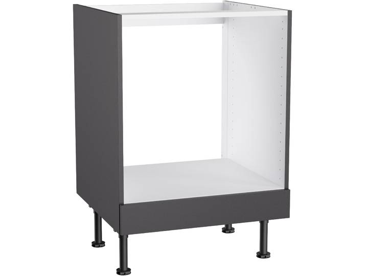 Herdumbauschrank KOCHSTATION KS-Bern2 , grau (anthrazit, anthrazit), B:60cm H:87cm T:58,4cm, Holzwerkstoff, Schränke, Herdumbauschrank, Breite 60 cm, Umbauschrank für Einbauherde, 1 feste Blende