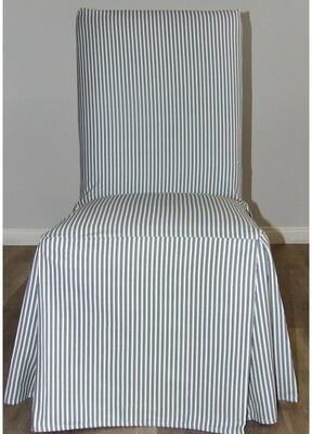 Classic Slipcovers Ticking Stripe long dining chair slipcover - N/A