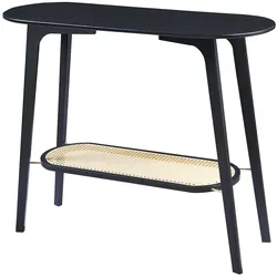 Helloshop26 - Konsolentisch aus Bambus 100 x 35 x 80 cm schwarze Rattanoptik