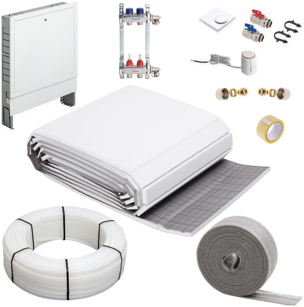 Megabad Profi Collection Megabad Fußbodenheizung Tackersystem Komplettset für eine Fläche bis 30 m², Heizung, MBTS1EB30QM,