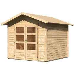 Karibu Gartenhaus Talkau 4 - 28 mm-244 x 244 cm-naturbelassen