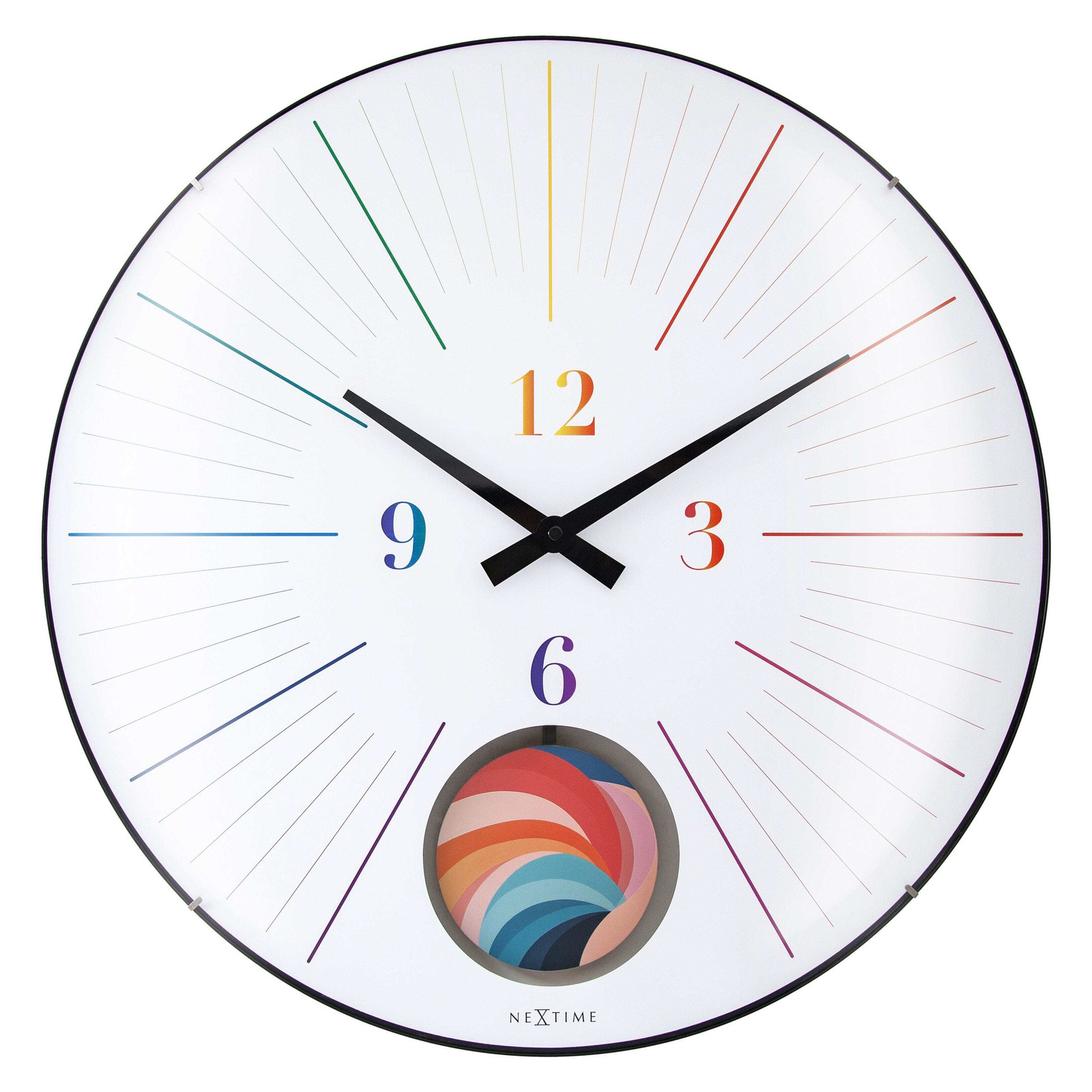 NeXtime Duomo 50 Pendulum Wandklok - Zwart - 50 cm