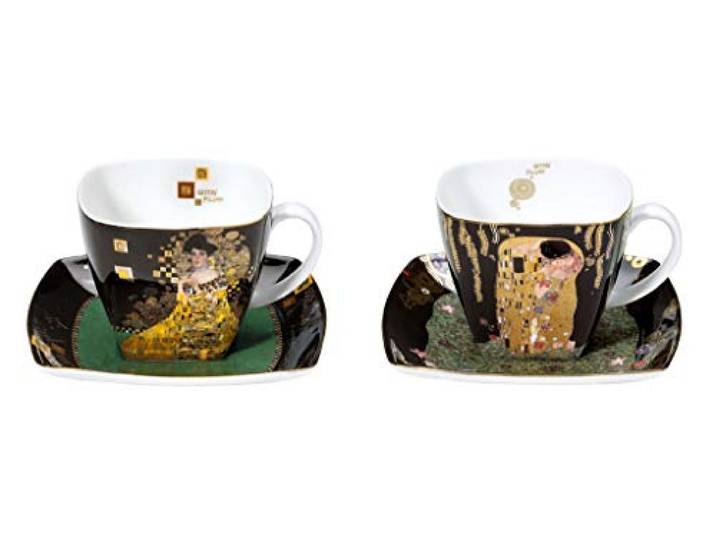 2er Set Gustav Klimt Tassen mit Untertasse SET 1 250ml Goebel Porzellan
