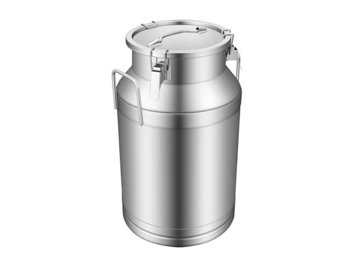 VonVVer 30/40/60L Edelstahl Milchkanne mit Deckel - Luftdichter Milchbehälter mit Silikon-Dichtring, Großer Edelstahl Eimer Transportkanne, Milchkännchen für Küche, Gastronomie & Transport (40L)