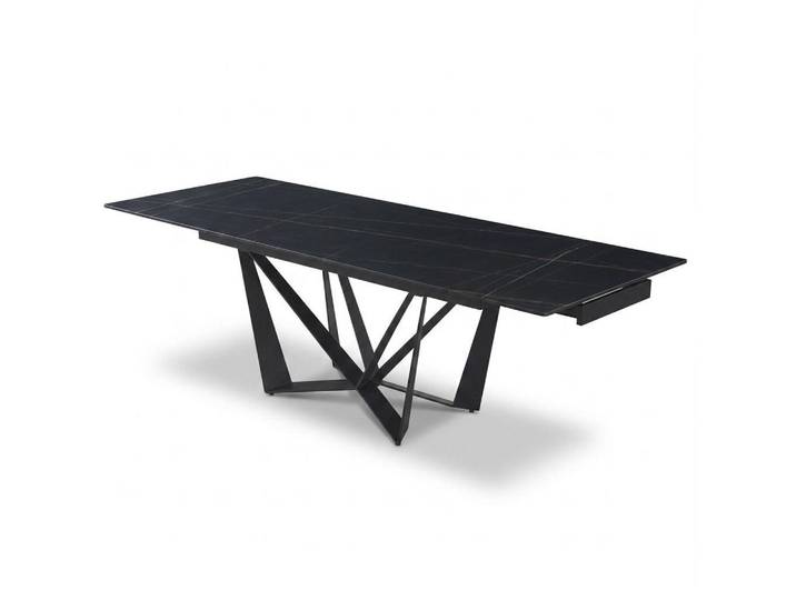 Xlmoebel Säulen-Esstisch Grauer Nachttisch Textil Holz 2 Schubladen Ringgriffe Schlafzimmer (1-St., 1-tlg), Feine Adern