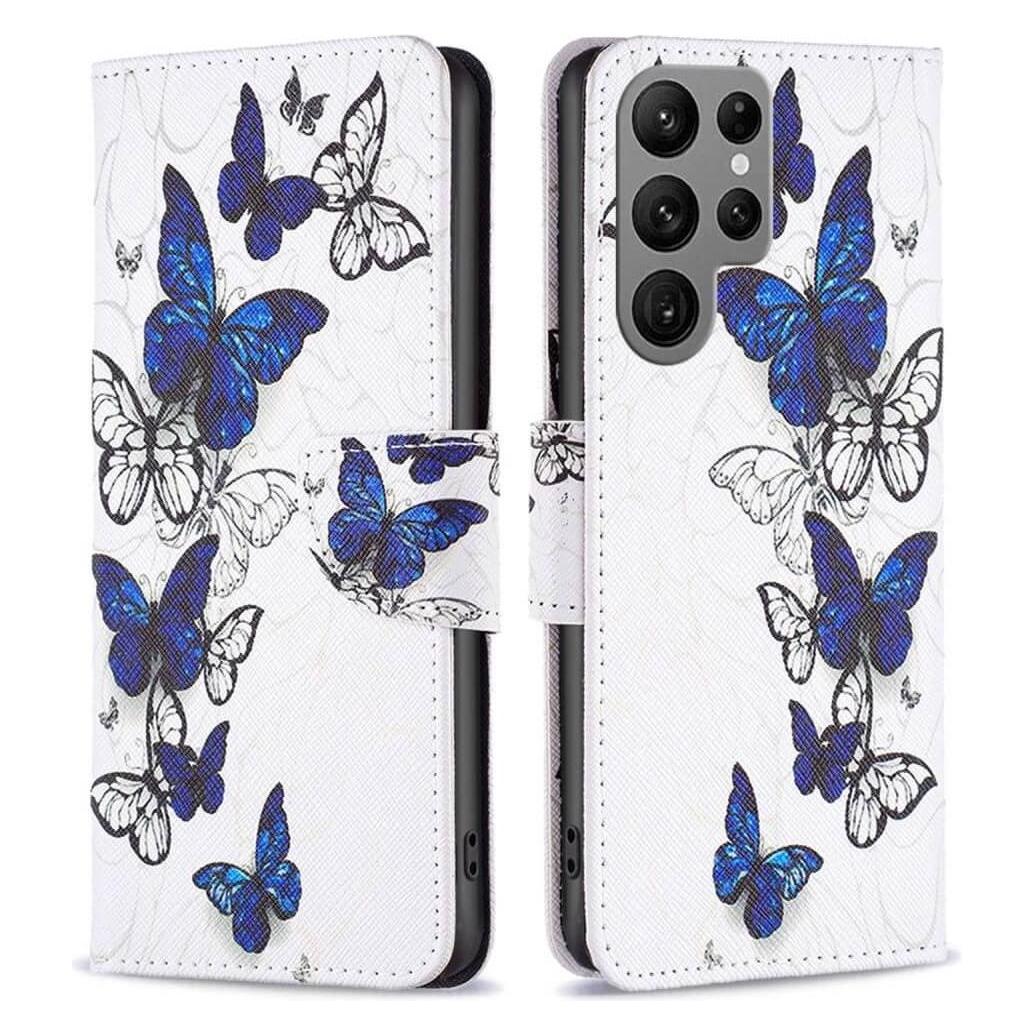 Cover-Discount Galaxy S23 Ultra - Leder Hülle Schmetterling weiss (Samsung Galaxy S23 Ultra) (660115861A)