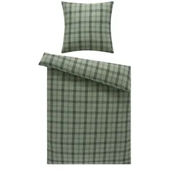 como Biber Bettwäsche  Tartan ¦ grün ¦ Maße (cm): B: 135