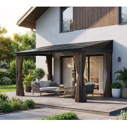 Sojag Portland 1014 | Alu Terrassenüberdachung mit Zubehör | 3x4 m | Bronze - Bronze