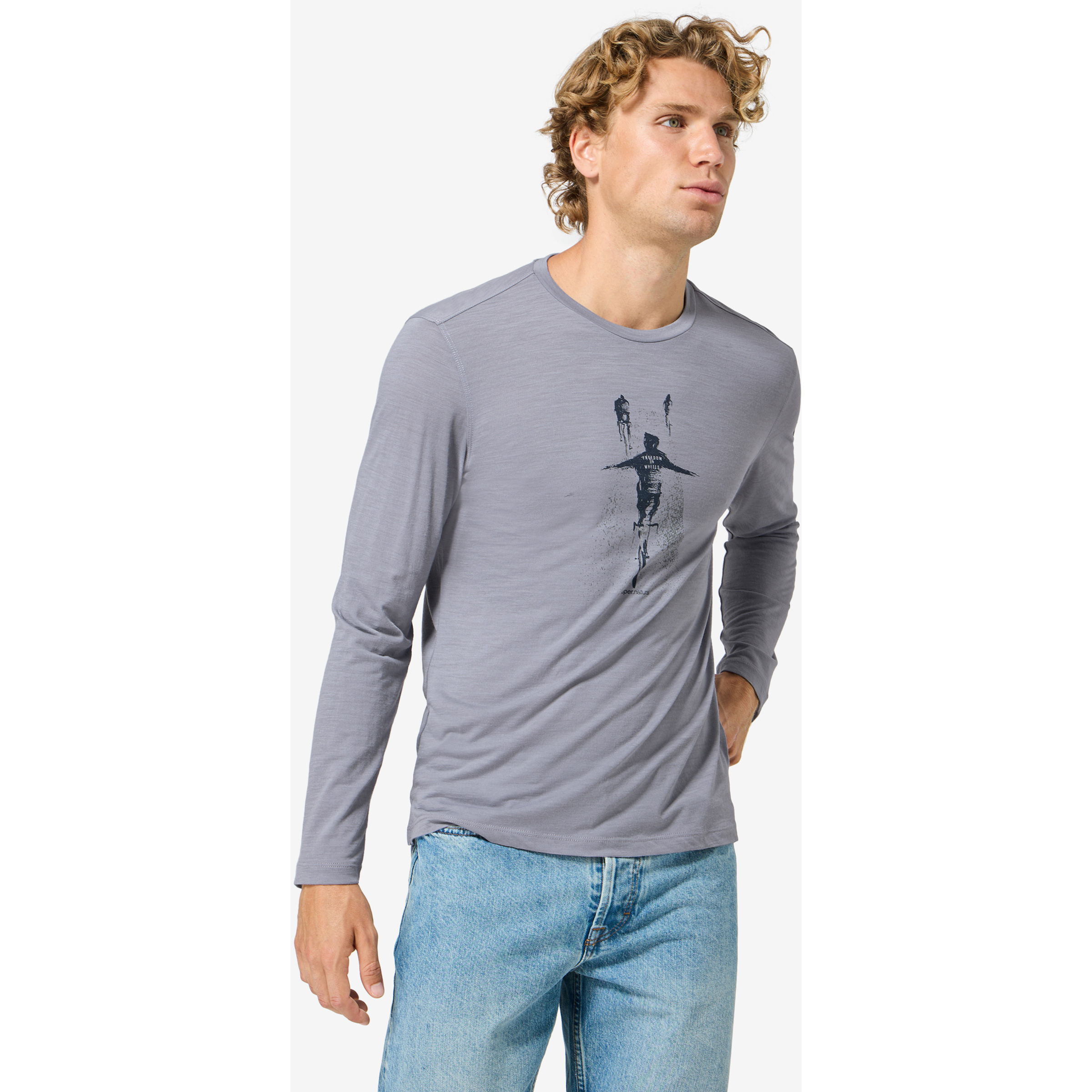 Super.Natural Freedom On Wheels Herren Longsleeves blau Größe XXL Hautfreundlich Merinowolle
