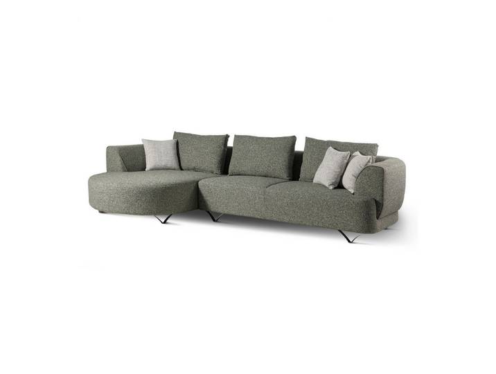 LIVORA Ecksofa SOFAS 100% Polyester dunkelgrün, 308x173x72 cm dunkelgrün