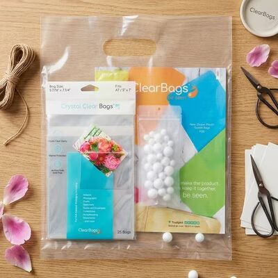 ClearBags "Water Soluble Retail Handle Bag 12"" x 15"" 100 Pieces"