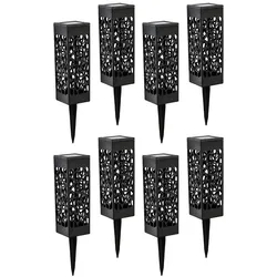 HI, Gartenbeleuchtung, 8er-Set Solar Schattenlampe mit Erdspiess