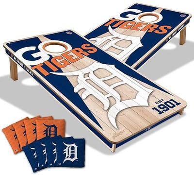Skip's Garage Detroit Tigers MLB 2x4 Cornhole Board Set
