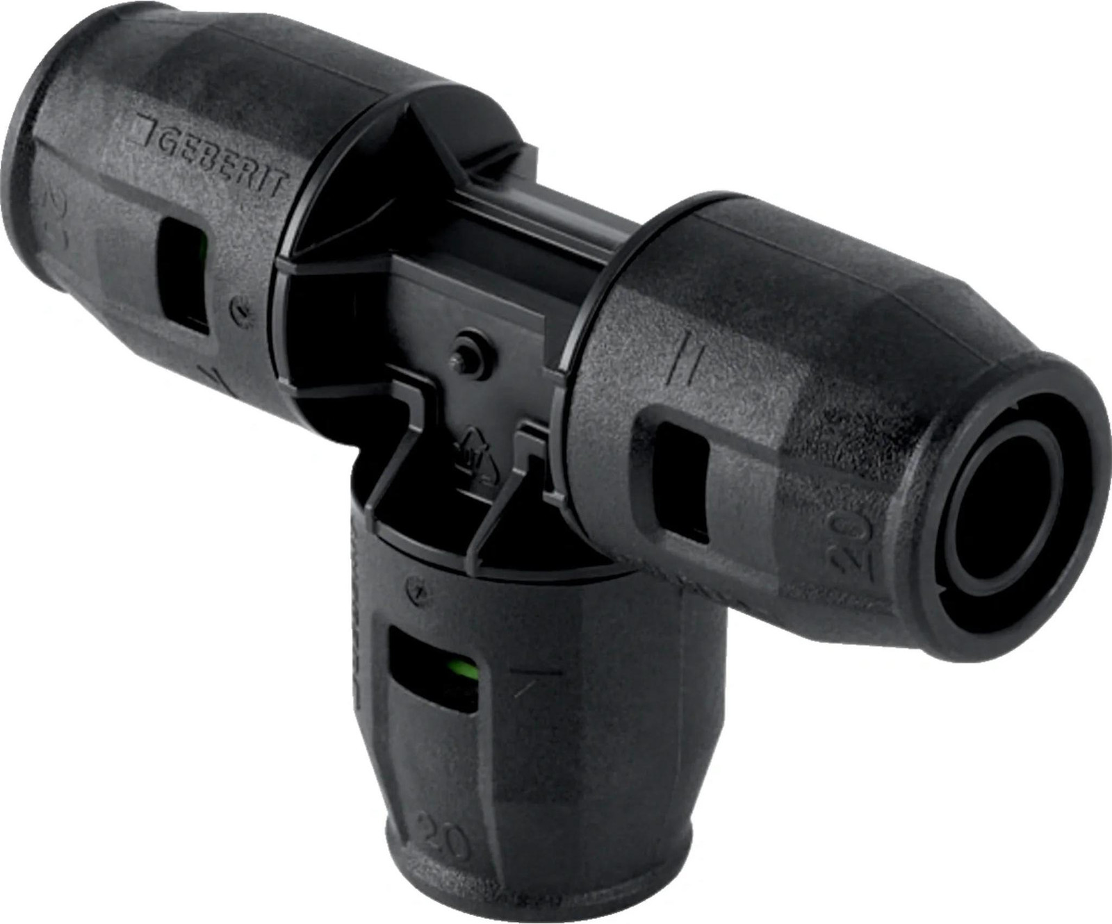 Geberit GE PushFit T-stuk PVDF met gelijke aansluitingen van 20 mm, 1 stuk