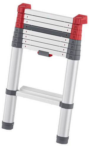 MUNK Günzburger Steigtechnik 115409 Aluminium, eloxiert, Kunststoff Stufen-Teleskopleiter Arbeitshöhe (max.): 3400mm