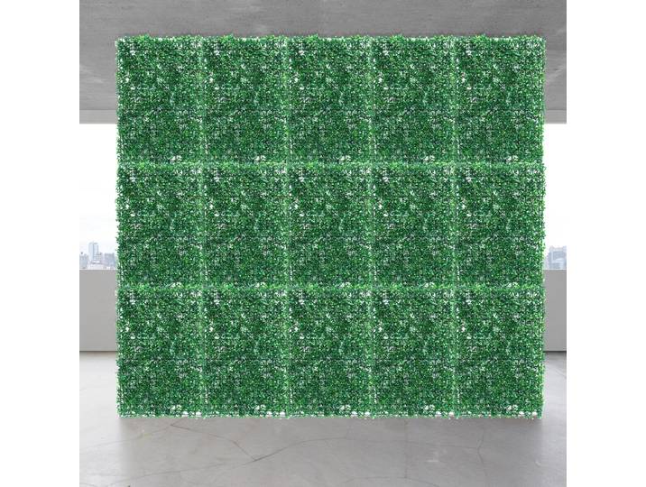 Mur de plante simulée 40x60 CM, panneaux artificiels en buis, haie topiaire carrée, écran de haie de confidentialité, protégé contre les UV, 12 pièces