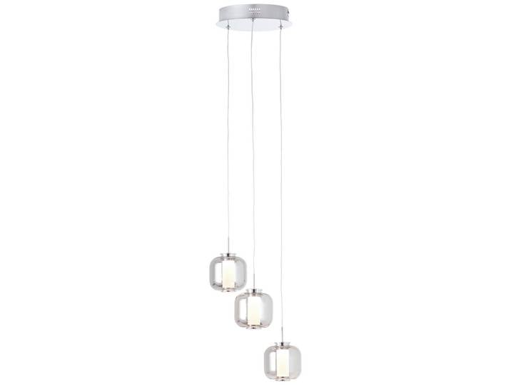 Brilliant Led-Hängeleuchte Rafa, Grau, Chromfarben, Metall, Kunststoff, Glas, 22x125x22 cm, CE, höhenverstellbar, Lampen & Leuchten, Innenbeleuchtung, Hängeleuchten, Pendelleuchten