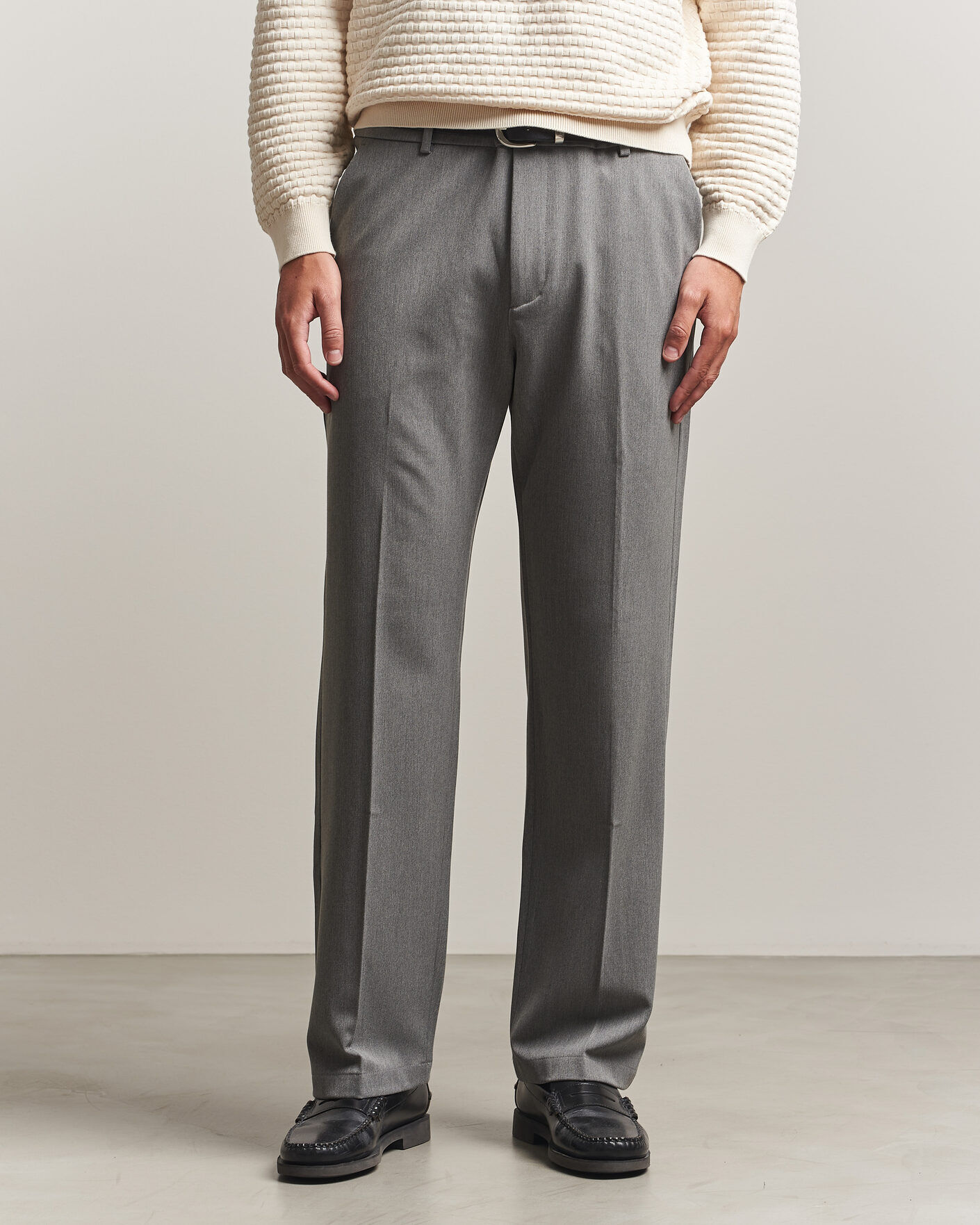 Les Deux Como Solid Slack Pants Grey Melange men W31L32 Grå