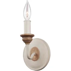 Wandlampe Leuchte Stahl Holz-Design H 19,4cm Flurleuchte Kerzenleuchte 1 Flammig