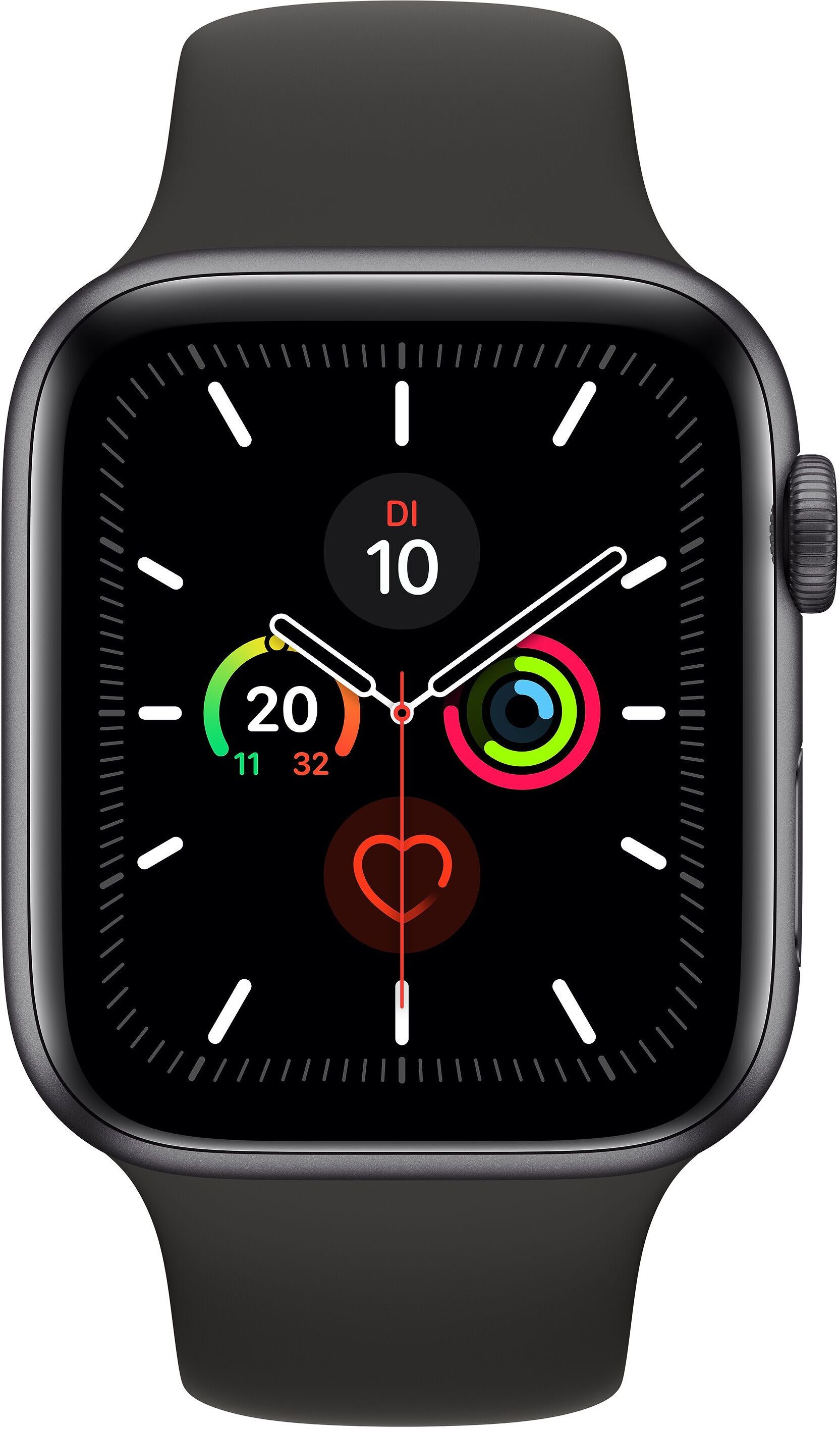 Apple Watch Series 5 (2019)   44 mm   Aluminium   GPS + Cellular   Space Grey   Black Sport Band - Refurbished