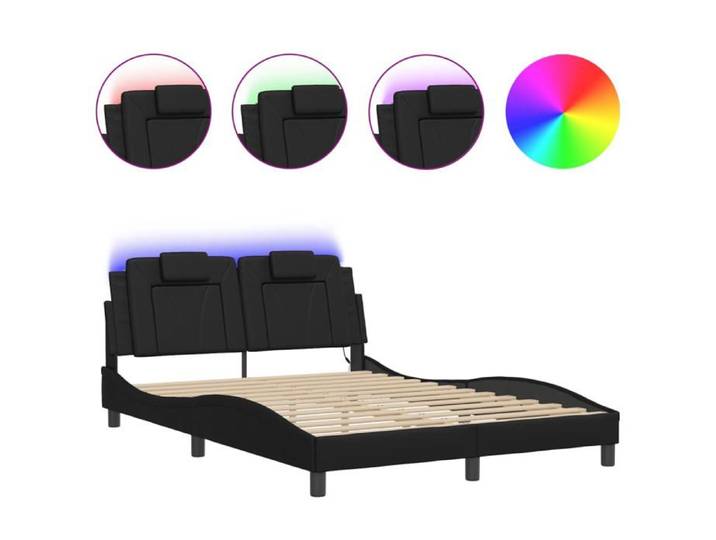 Lit adulte - 120x200 cm lit double Cadre de lit avec LED noir CHY82203752