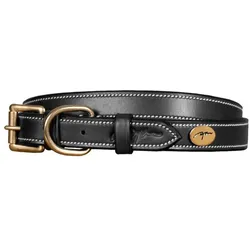 Dy'on Hundehalsband aus flachem Leder (XS, Hund), Halsband + Leine