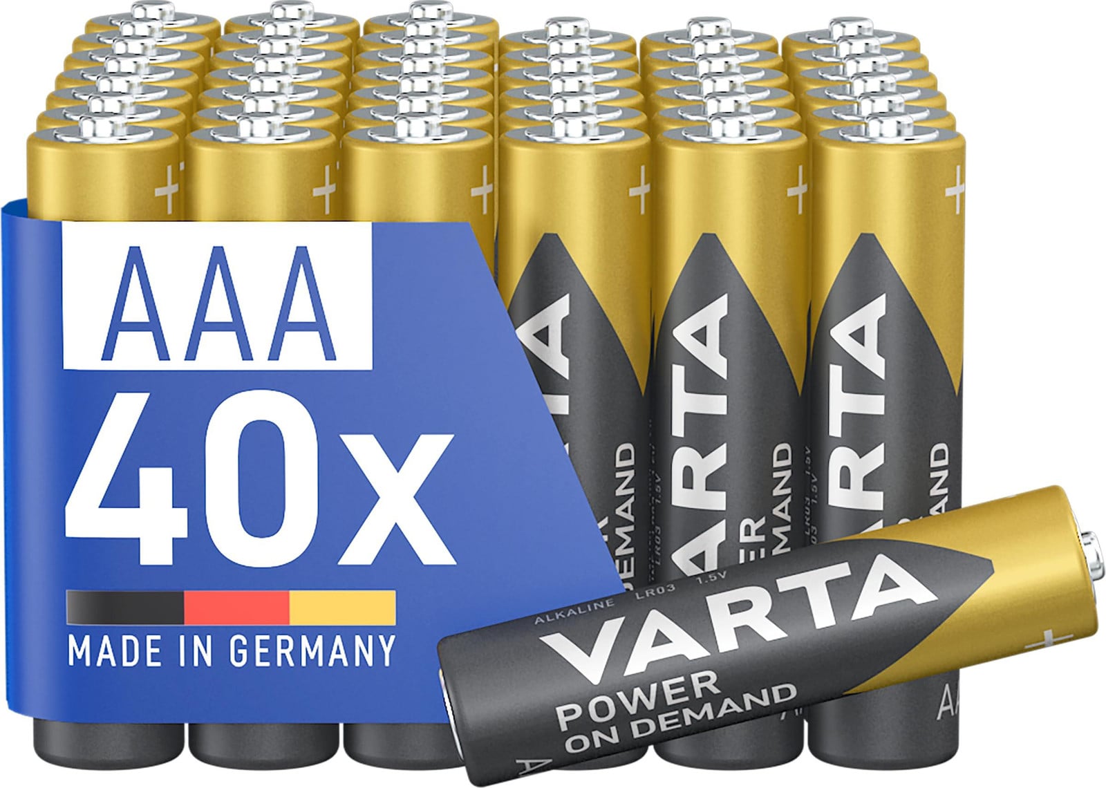 Varta AAA (LR3) alkalinebatterijen, 40 stuks