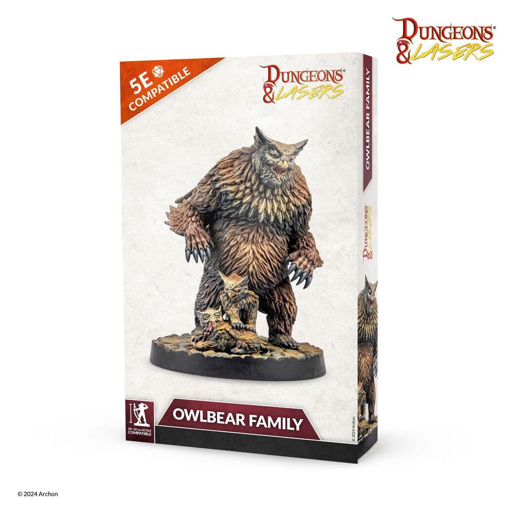 Archon Studio Dungeons & Lasers Miniatures: OWLBEAR FAMILY (DNL0094)