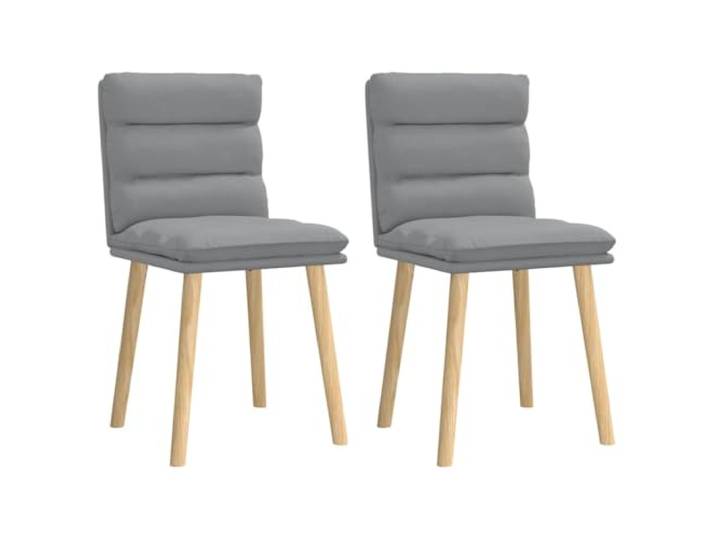 UYPTERF Esszimmerstühle 2 STK. Hellgrau Stoff Gummibaum-Massivholz,Polyestergewebe,ergonomisches Design,Schaumstoffpolsterung,Esszimmer,Wohnzimmer