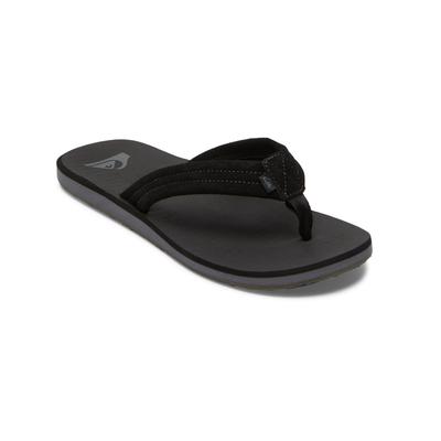 Sandale QUIKSILVER "Carver Suede Core", Herren, Gr. 10 (43), schwarz (schwarz 1), Obermaterial: Leder / Außensohle: Synthetischer Gummi., Schuhe Zehentrenner