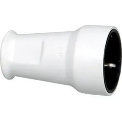 Kopp 182702004 PVC-Schutzkontakt-Schalenkupplung, bruchfest, mit Knickschutz, für Kabelquerschnitt bis 3x1,5mm2, Farbe: arktisweiß  - 10 Stück