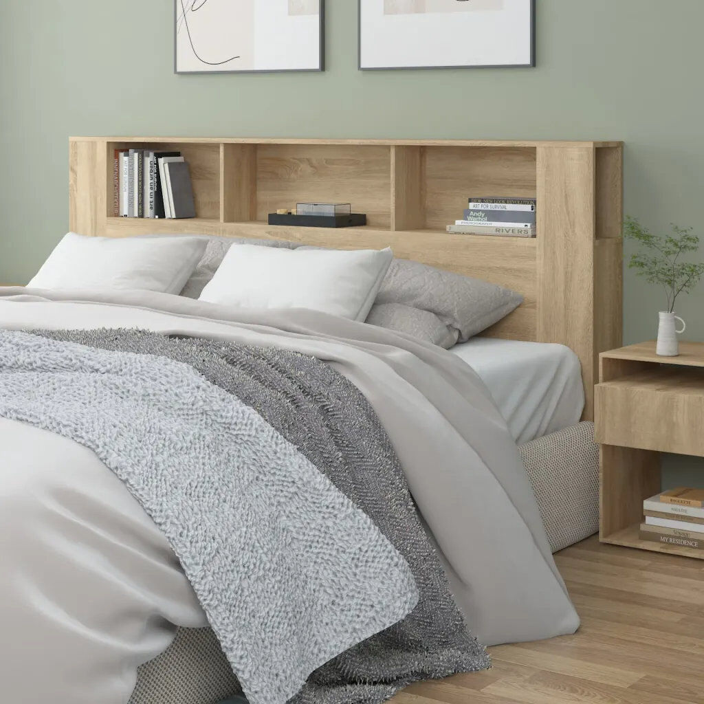 17 Stories Headboard Cabinet Engineered Wood Sonoma Oak Single (3')
