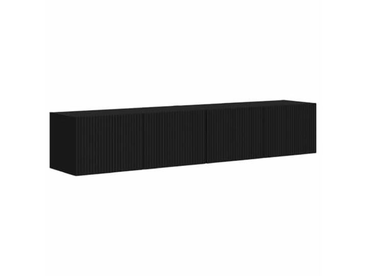 GHVBNMF TV Wandschrank 2er Set Hängeboard Schwarz 78,5x31x29,5 cm Modernes TV Board Set für Wohnzimmer und Schlafzimmer, wandschwebend mit 90-Grad Schwenktüren und pflegeleichter Oberfläche.