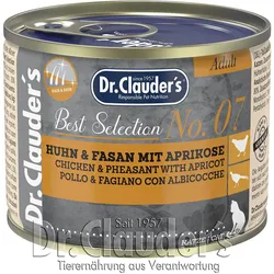 Dr.Clauder's Best Selection Adult 400 Gramm Sparpaket 12 x 400 Gramm No 7 Huhn & Fasan mit Aprikose