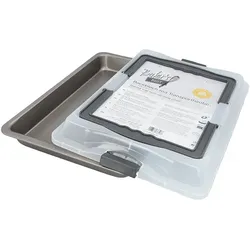 RBV Birkmann Backblech mit Transporthaube 42x28,5cm - grau